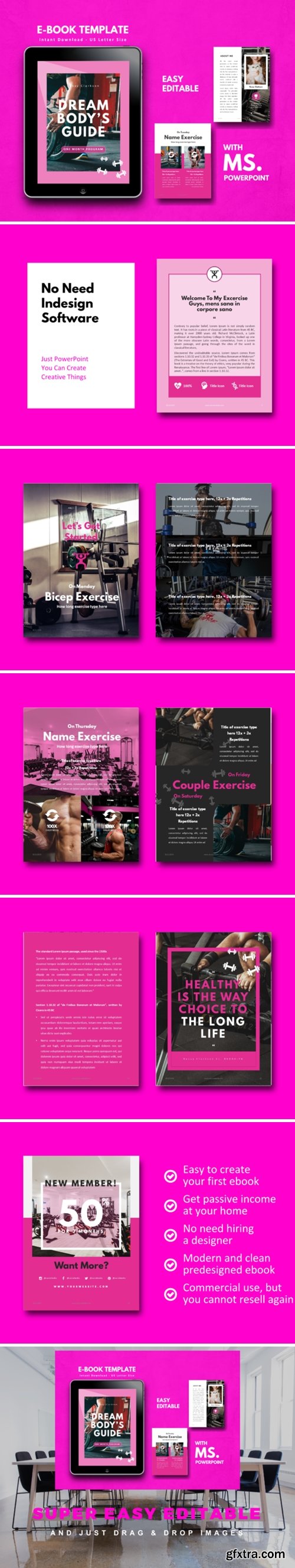 Fitness Girl EBook Template PowerPoint 1717354