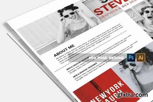 Red Pose CV & Resume