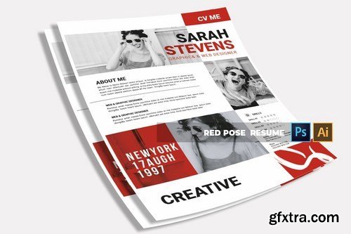 Red Pose CV & Resume