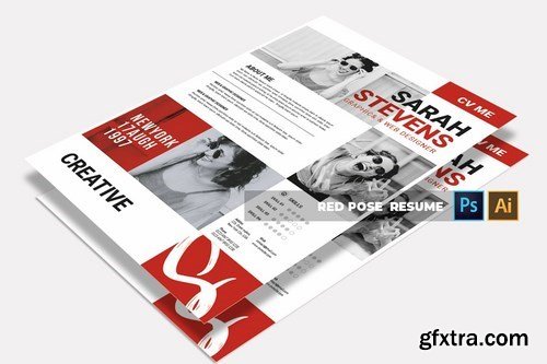 Red Pose CV & Resume