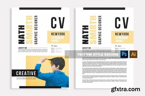 Yellow Style CV & Resume