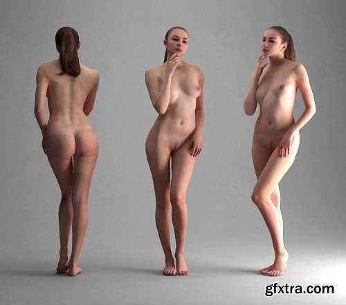 Naked Girl Posing Sexy Scanned 3D Model