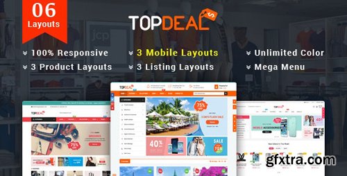 ThemeForest - TopDeal v1.1.0 - Responsive MultiPurpose HTML 5 Template (Mobile Layouts Included) - 23124019