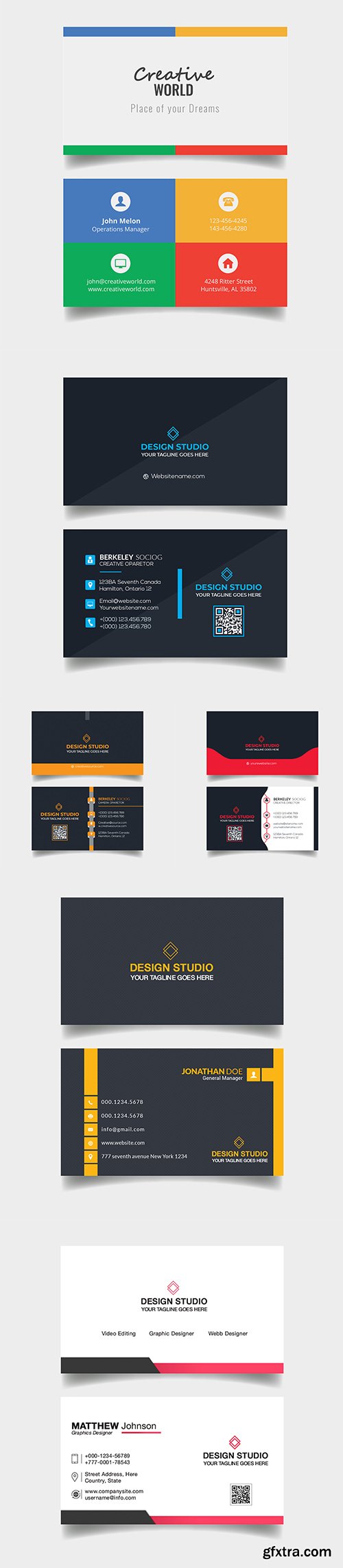 Modern Professional Business Cards Set