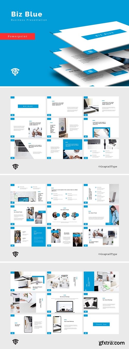 Biz Blue Business Nature Powerpoint, Keynote and Google Slides Templates