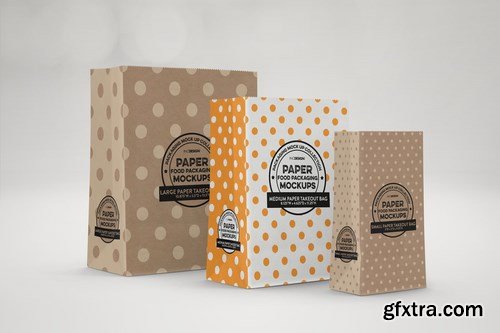 Takeout Paper Bags Packaging Mockup