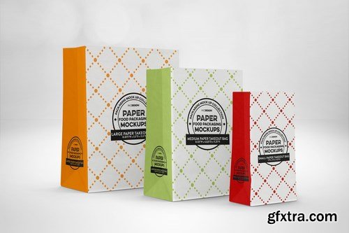 Takeout Paper Bags Packaging Mockup