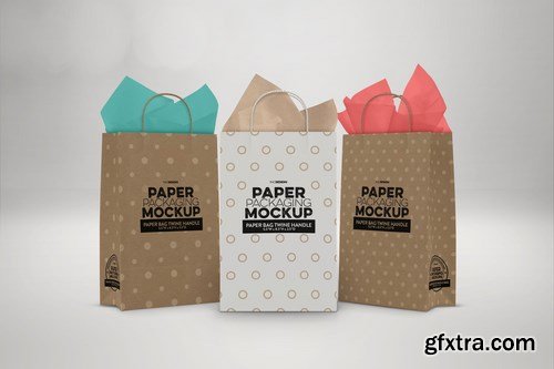 Paper Bags Twine Handles Packaging Mockup