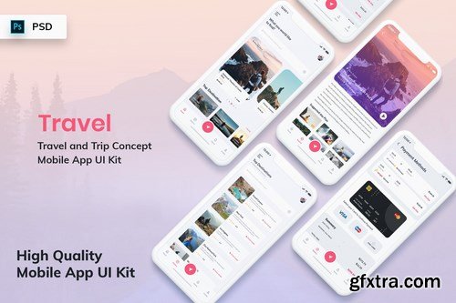 Travel Mobile App UI Kit Light Version