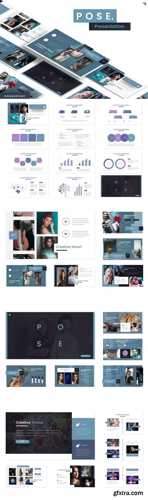 Pose Powerpoint, Keynote and Google Slides Templates