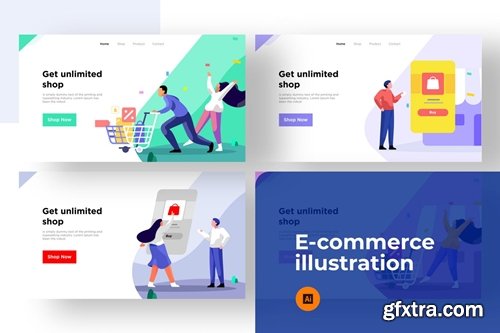 E-commerce illustration for website