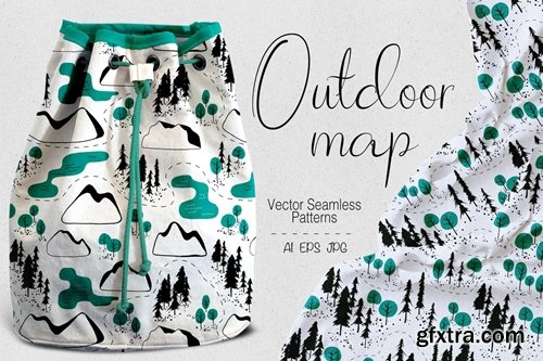 Outdoor map seamless patterns