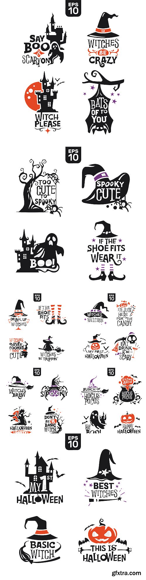 Set of Halloween Silhouettes