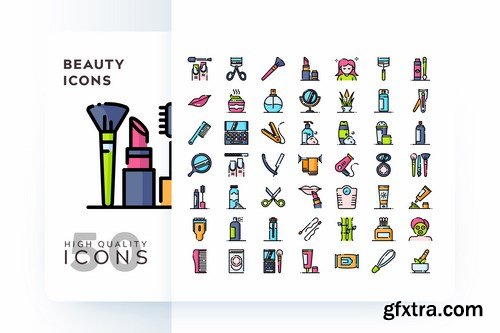 FLAT FILLED COLOR MONOCHROME OUTLINE GRADIENT Icons Pack