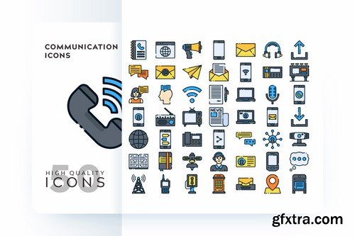 FLAT FILLED COLOR MONOCHROME OUTLINE GRADIENT Icons Pack