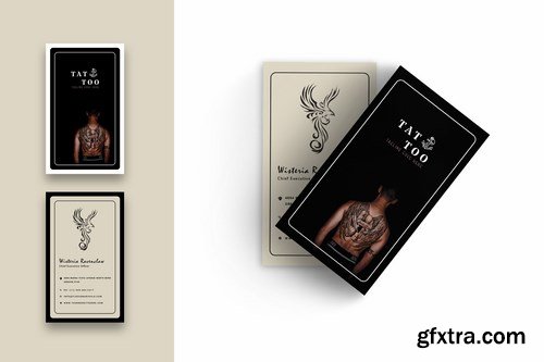 Tattoo Shop Business Card-Vertical