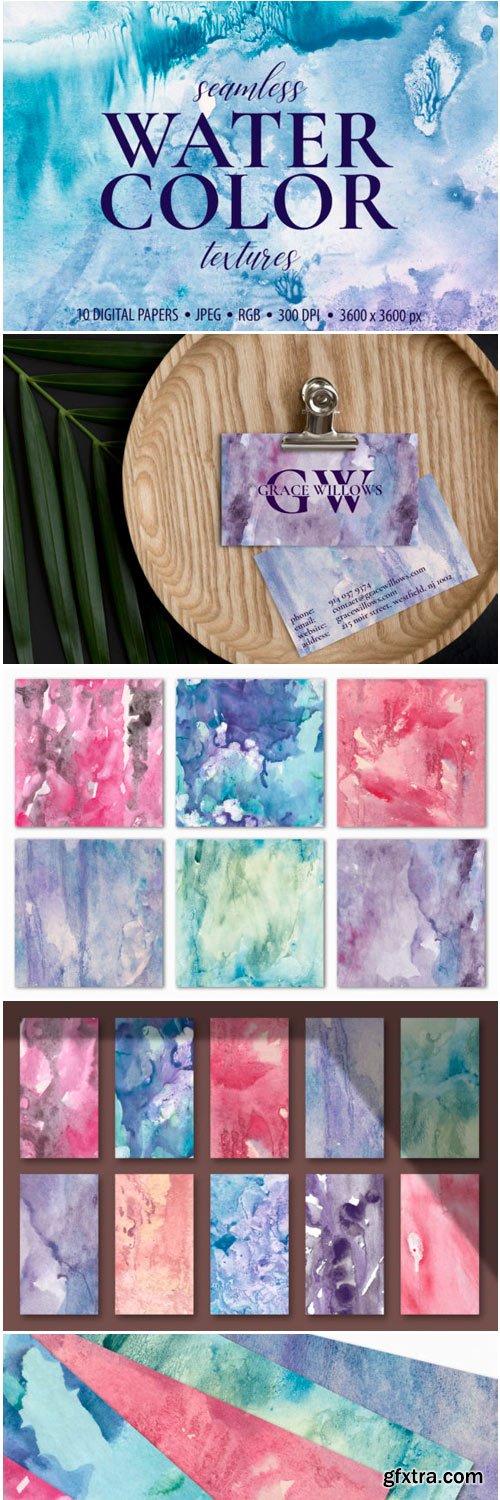 10 Seamless Watercolor Textures 1730307