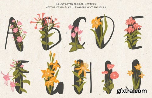 Floral Illustrated Alphabet