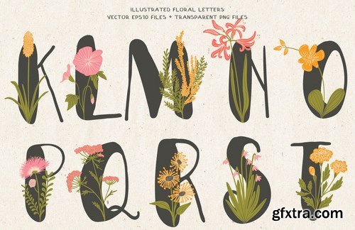 Floral Illustrated Alphabet