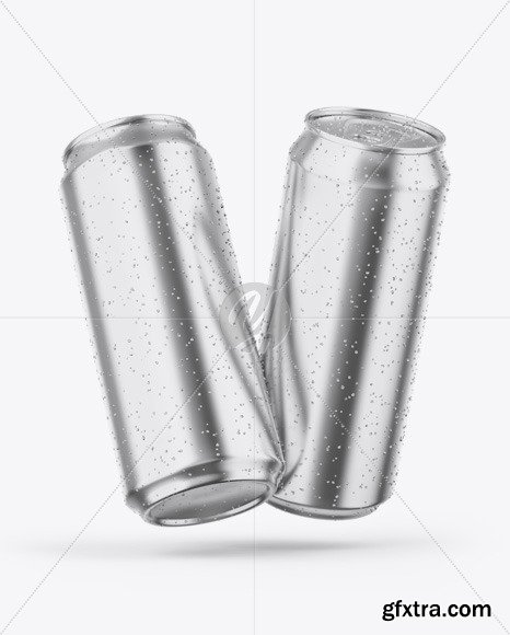 Two Glossy Metallic Cans Mockup 47987