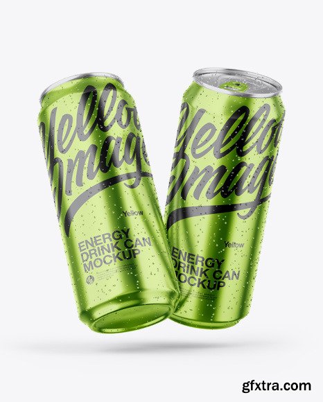 Two Glossy Metallic Cans Mockup 47987