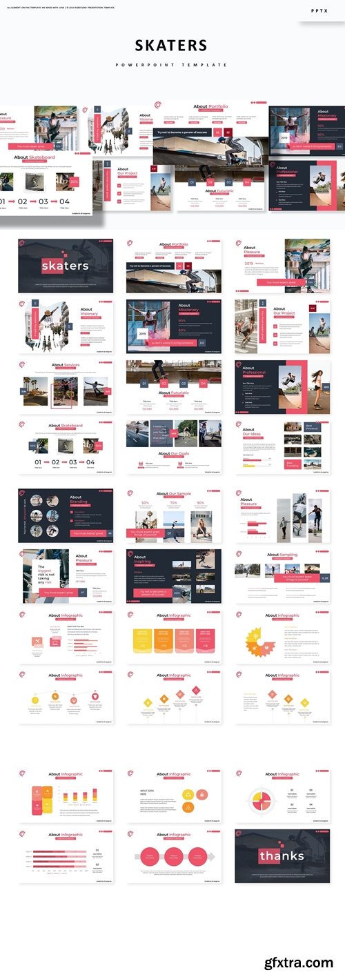 Skaters Powerpoint, Keynote and Google Slides Templates