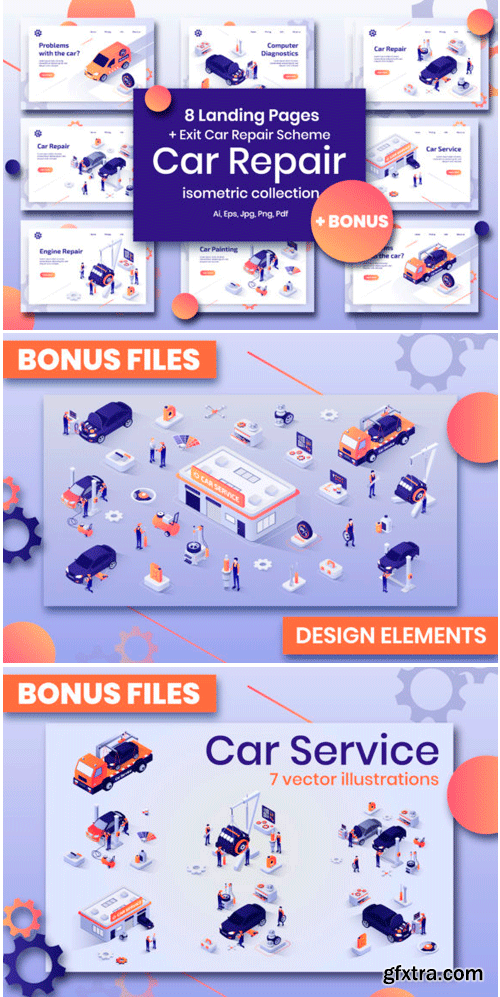 Car Repair Set Isometric Design 1733131