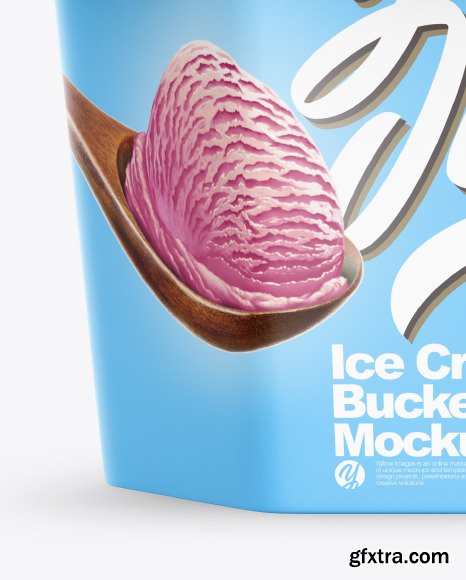 Matte Ice Cream Bucket Mockup 48019