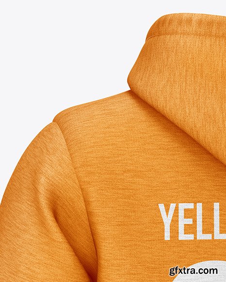 Melange Hoodie Mockup - Back Half Side View 48009