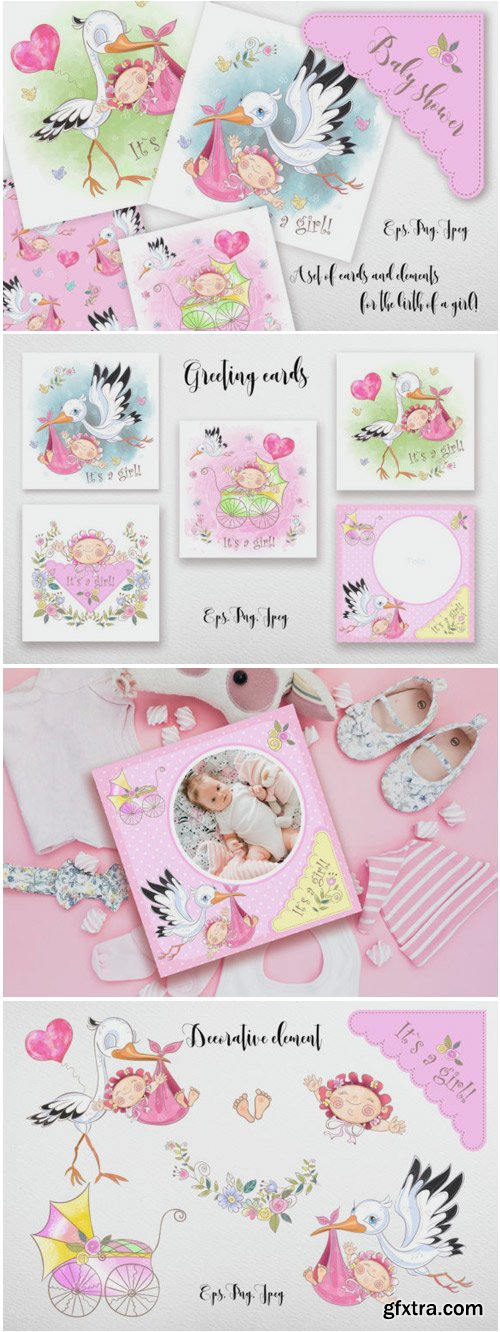 Baby Shower. Set for Girl. 1733499