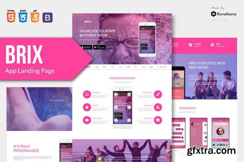 ThemeForest - BRIX v1.0.0 - Mobile App landing page HTML Template - 24052236