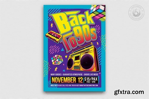 Back to the 90s Flyer Template