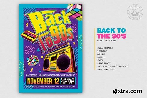 Back to the 90s Flyer Template