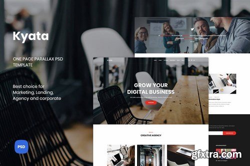 Kyata One Page Parallax PSD Template