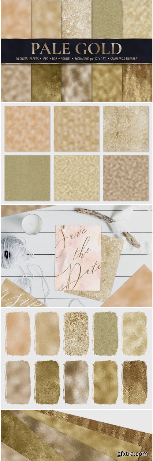 Seamless Pale Gold Foil Textures 1736424