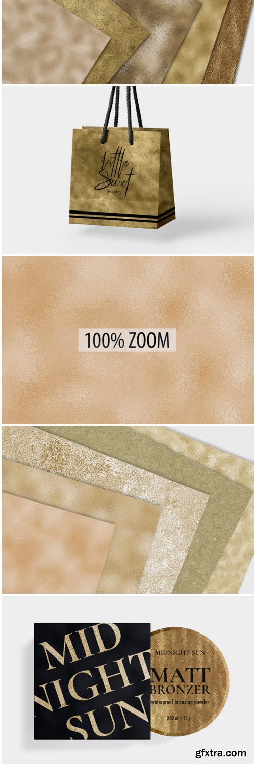 Seamless Pale Gold Foil Textures 1736424