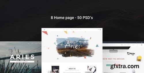 ThemeForest - Aries v1.0 - Multipurpose Creative PSD Template (Update: 2 July 19) - 15913630