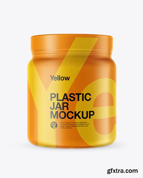 Matte Plastic Jar with Shrink Sleeve Mockup 48034