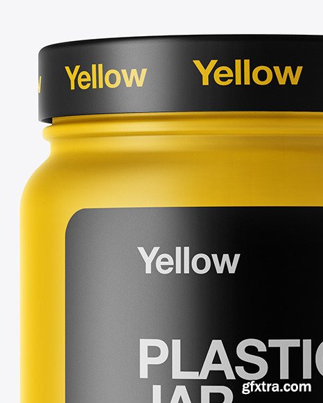 Matte Plastic Jar with Shrink Sleeve Mockup 48034