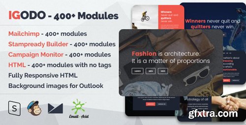ThemeForest - Igodo v1.0.1 - Multipurpose Email Set with 400+ Modules + MailChimp Editor + StampReady + Online Builder - 20299979