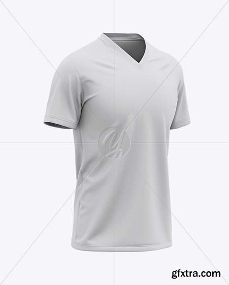 Men’s V-Neck T-Shirt Mockup - Front Half Side 47670