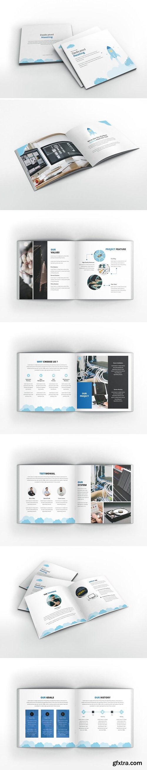 Hosting Square Brochure Template