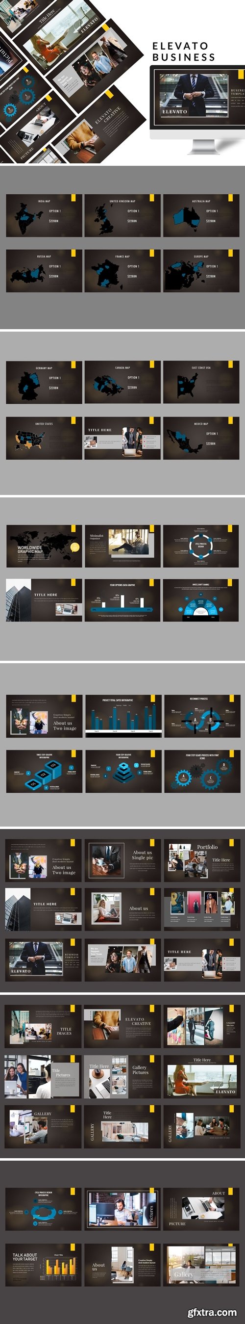 Elevato Dark - Business Powerpoint, Keynote and Google Slides Templates