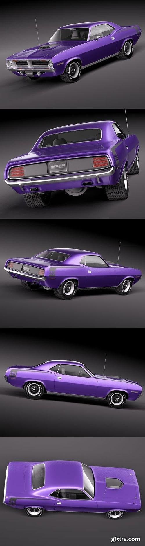 Plymouth Cuda Barracuda 1970 3D Model