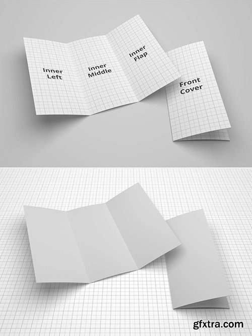 Cover and Open Trifold Brochure Mockup 285550264