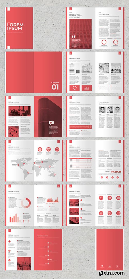 Business Proposal Layout with Red Accents 281088859