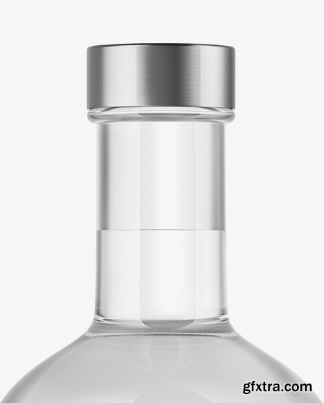 Clear Glass Vodka Bottle Mockup 47847