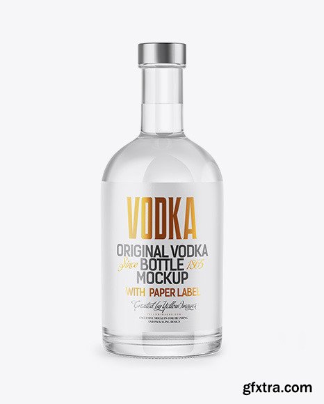 Clear Glass Vodka Bottle Mockup 47847