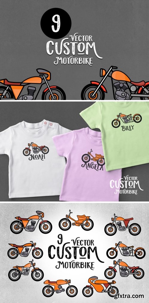 9 Custom Motorbike Vector 1738599