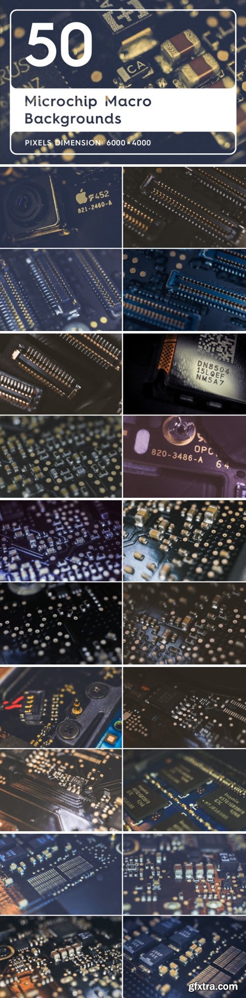 50 Microchip Macro Backgrounds 1738341